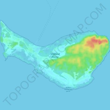 Topografische Karte Neil Island, Höhe, Relief