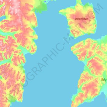 Topografische Karte Storfjorden, Höhe, Relief