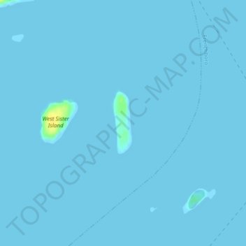 Topografische Karte East Sister Island, Höhe, Relief