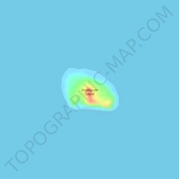 Topografische Karte Imalaguan Island, Höhe, Relief