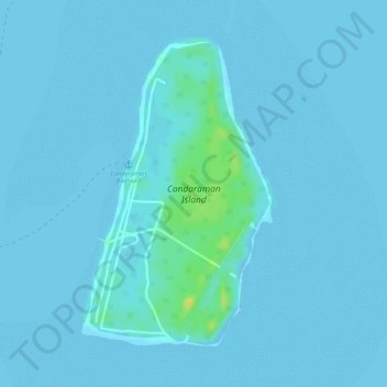 Topografische Karte Candaraman Island, Höhe, Relief