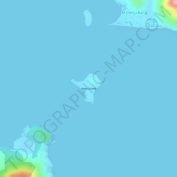 Topografische Karte Agho Island, Höhe, Relief