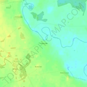 Topografische Karte Рахманово, Höhe, Relief