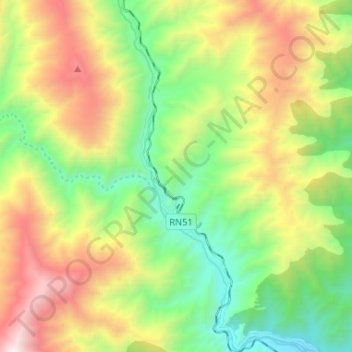 Topografische Karte Río Toro, Höhe, Relief