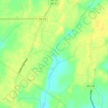 Topografische Karte Green Swamp, Höhe, Relief