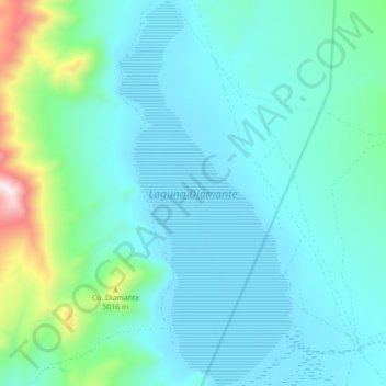 Topografische Karte Laguna Diamante, Höhe, Relief