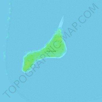 Topografische Karte Oeno Island, Höhe, Relief