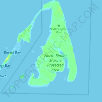 Topografische Karte North Bimini, Höhe, Relief