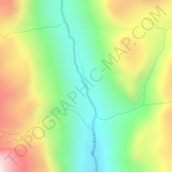 Topografische Karte Kern River, Höhe, Relief