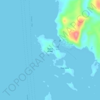 Topografische Karte Kotkot Island, Höhe, Relief