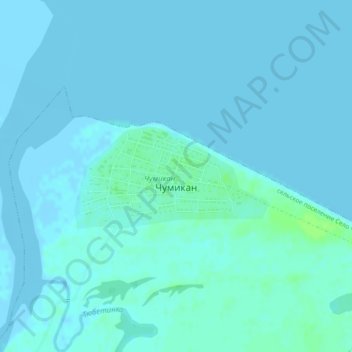 Topografische Karte Chumikan, Höhe, Relief