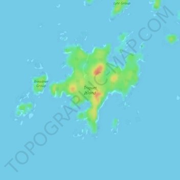Topografische Karte Triquet Island, Höhe, Relief