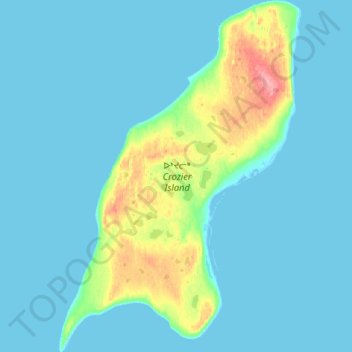 Topografische Karte Crozier Island, Höhe, Relief