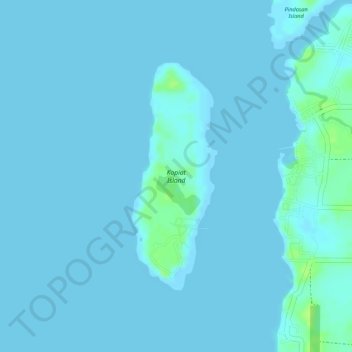 Topografische Karte Kopiat Island, Höhe, Relief