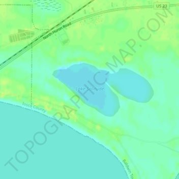 Topografische Karte Lake Solitude, Höhe, Relief