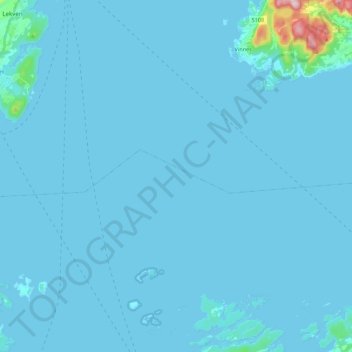 Topografische Karte Bjørnafjorden, Höhe, Relief