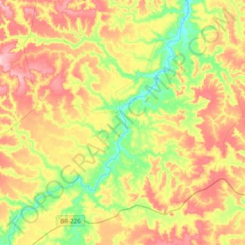Topografische Karte Rio Mearim, Höhe, Relief