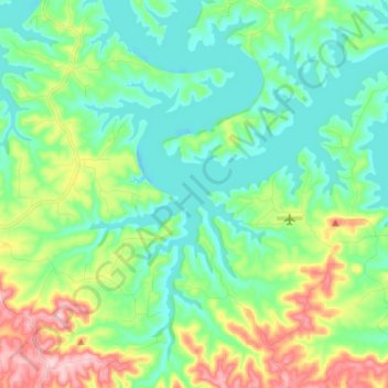 Topografische Karte Bull Shoals Lake, Höhe, Relief