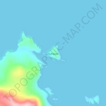 Topografische Karte Isla Freycinet, Höhe, Relief