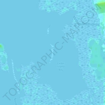 Topografische Karte Cedar Island, Höhe, Relief