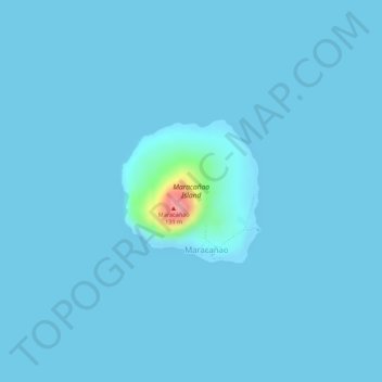 Topografische Karte Maracañao Island, Höhe, Relief