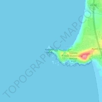 Topografische Karte Yaquina Head Light, Höhe, Relief