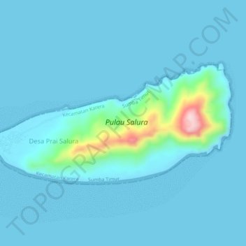 Topografische Karte Pulau Halura, Höhe, Relief