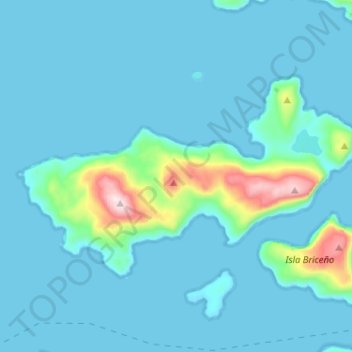 Topografische Karte Isla Teresa, Höhe, Relief