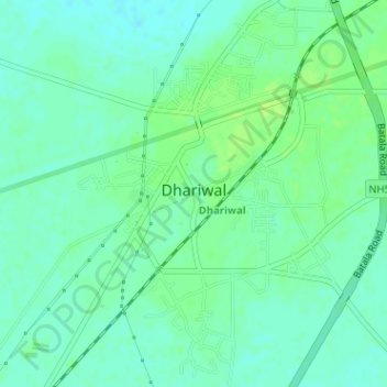 Topografische Karte Dhariwal, Höhe, Relief