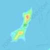 Topografische Karte Logbon Island, Höhe, Relief