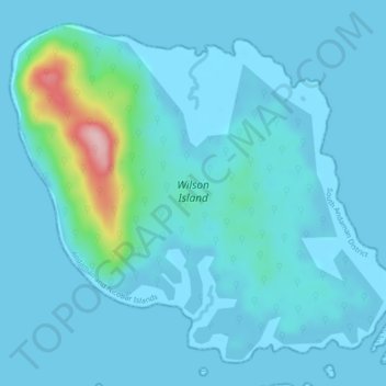 Topografische Karte Wilson Island, Höhe, Relief