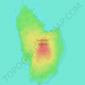 Topografische Karte Summer Island, Höhe, Relief