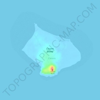 Topografische Karte Cocoro Island, Höhe, Relief