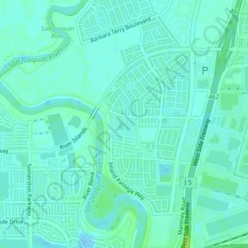 Topografische Karte Mossdale Landing Community Park, Höhe, Relief
