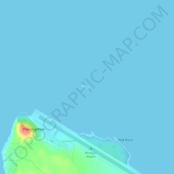 Topografische Karte Somonof Island, Höhe, Relief