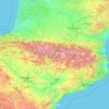 Topografische Karte Pyrenäen, Höhe, Relief