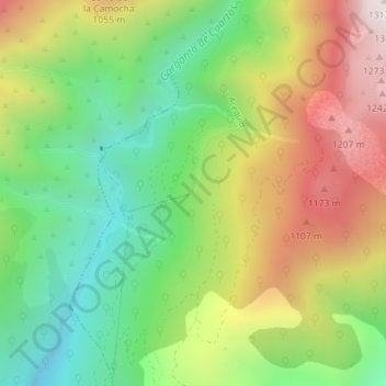 Topografische Karte Tubería de Agua, Höhe, Relief