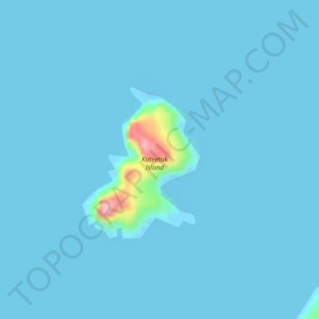 Topografische Karte Kateetuk Island, Höhe, Relief