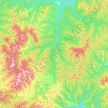 Topografische Karte Уини, Höhe, Relief