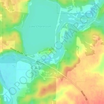 Topografische Karte Charleston Lake, Höhe, Relief