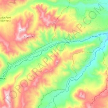 Topografische Karte American River, Höhe, Relief