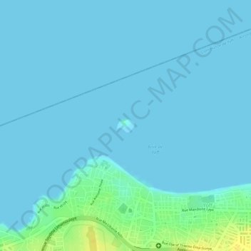 Topografische Karte Île de Yoff, Höhe, Relief