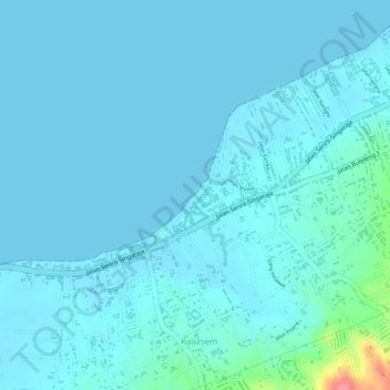 Topografische Karte Lovina Beach, Höhe, Relief