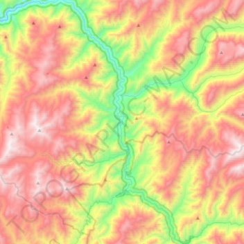 Topografische Karte Selway River, Höhe, Relief