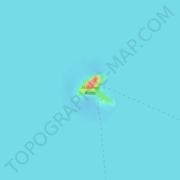 Topografische Karte Akdamar Island, Höhe, Relief