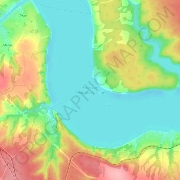 Topografische Karte Камское водохранилище, Höhe, Relief