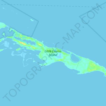 Topografische Karte Little Exuma Island, Höhe, Relief