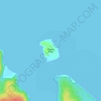 Topografische Karte Estagno Island, Höhe, Relief