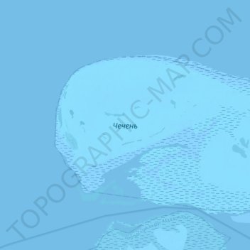 Topografische Karte Chechen Island, Höhe, Relief