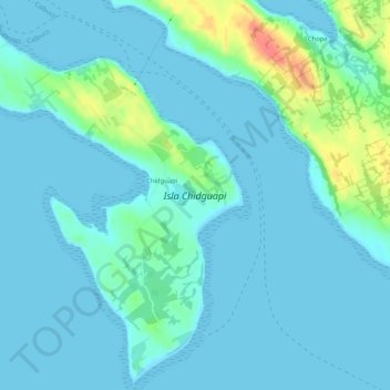 Topografische Karte Isla Chidguapi, Höhe, Relief